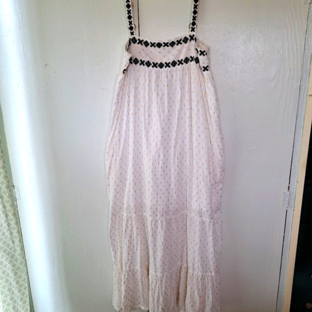 Pomegranate Babydoll Embroidered Tiered Spaghetti Strap Midi Maxi Dress …
